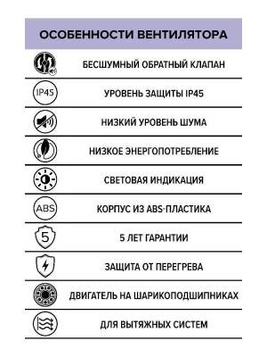 Вентилятор накладной AEON D100 обр.клапан DICITI
